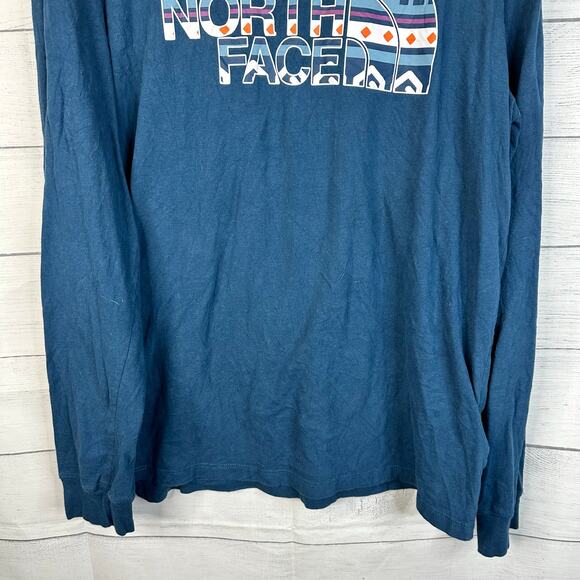 The North Face TNF Mens size Large Half Dome Long Sleeve Graphic T-Shirt Blue - Picture 4 of 9